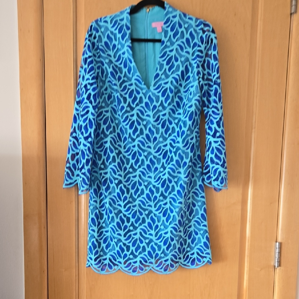 Lilly Pulitzer Blue Crochet Dress